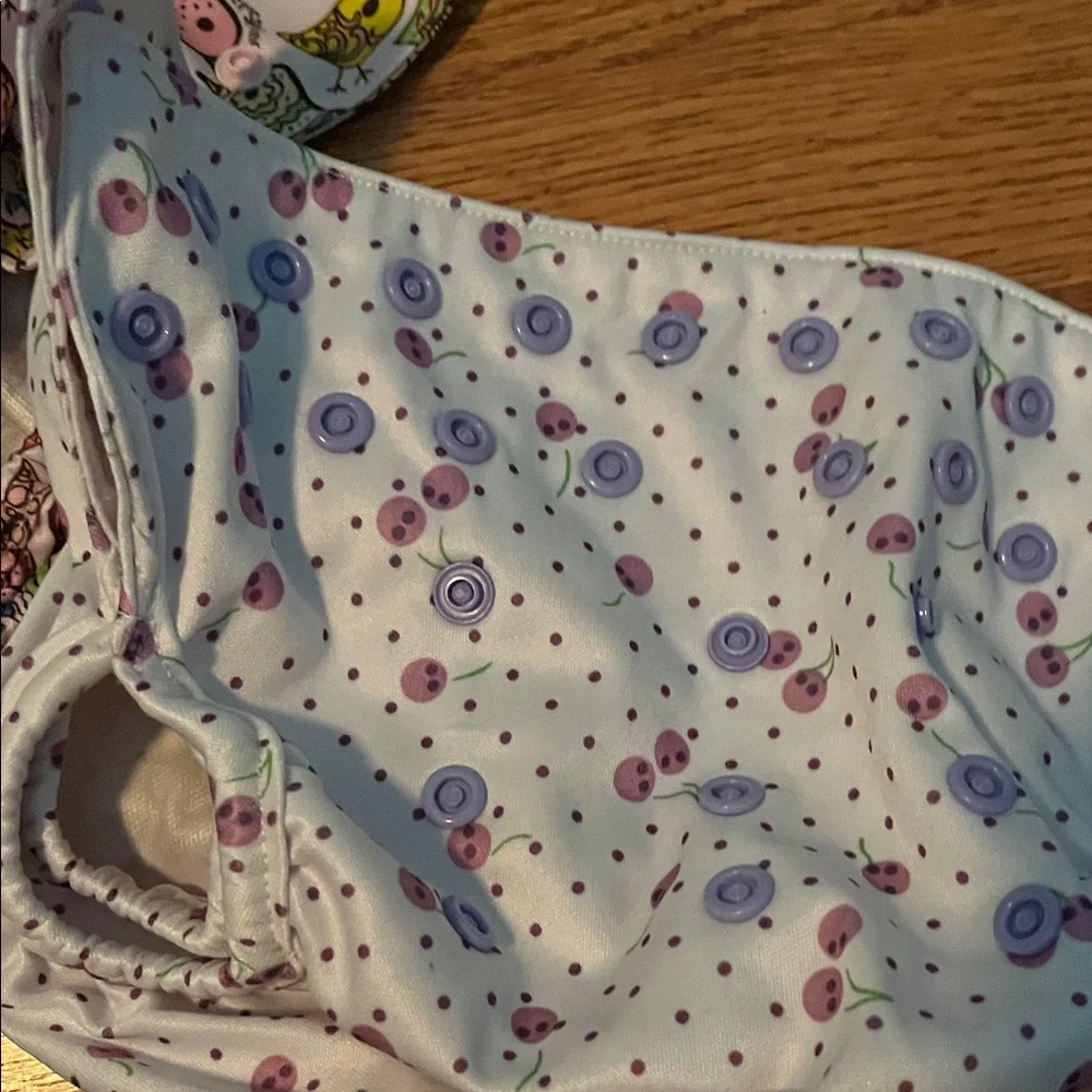 Colorful Owl Print and White Polka Dot Kids Diaper Covers